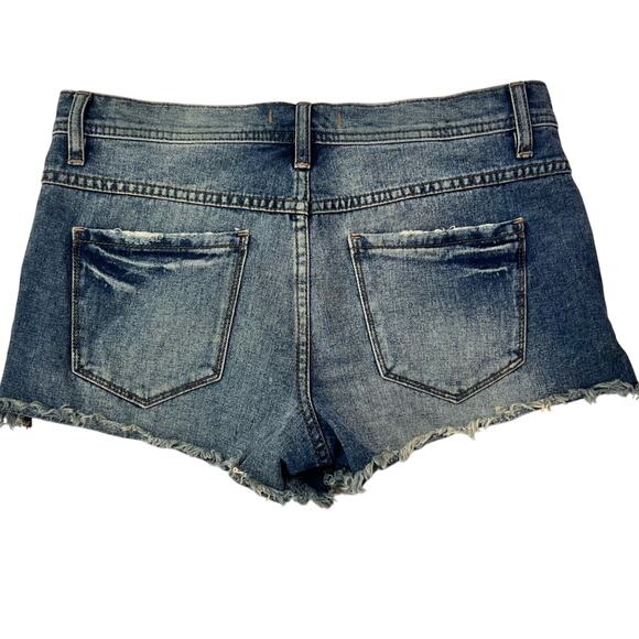 Free People Shorts Womens 26 Denim Cutoff Button Fly Summer Beach Vacation - Picture 3 of 14